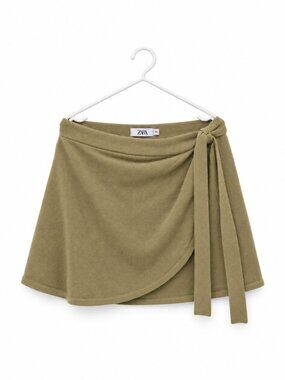 🤎 Zara Knit Wrap Mini Skirt – Size M